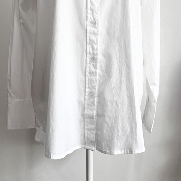 JASON WU WHITE BEADED EMBELLISHED SCALLOPED COLLAR SHIRT - S - Picture 6 of 16